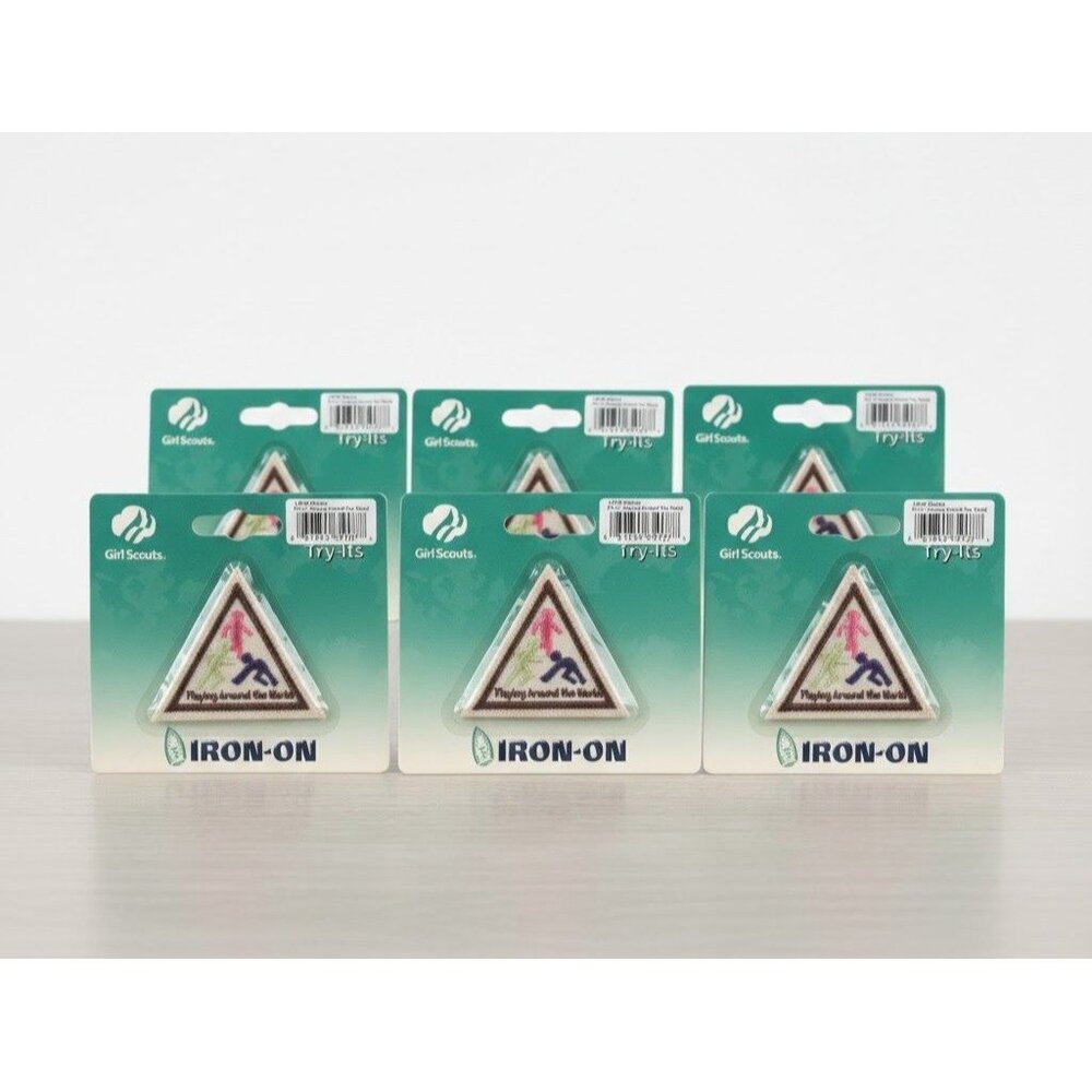 Vintage Girl Scout Brownie Try-It Badge - Playing Around the World (Lot of 6)